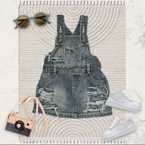 Distressed overall Dress. Second hand